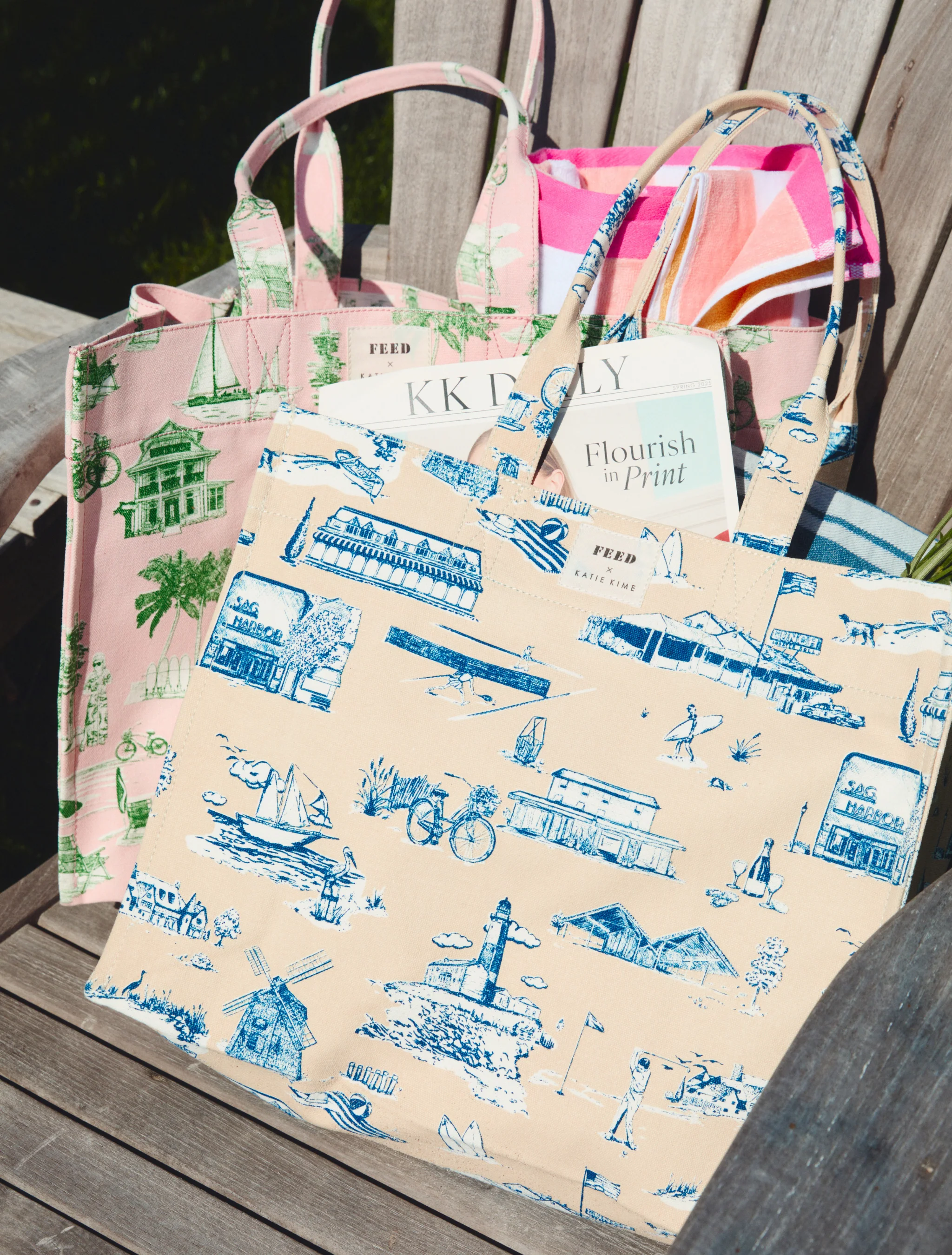 FEED x Katie Kime Hamptons Toile Carryall Tote - Image 6